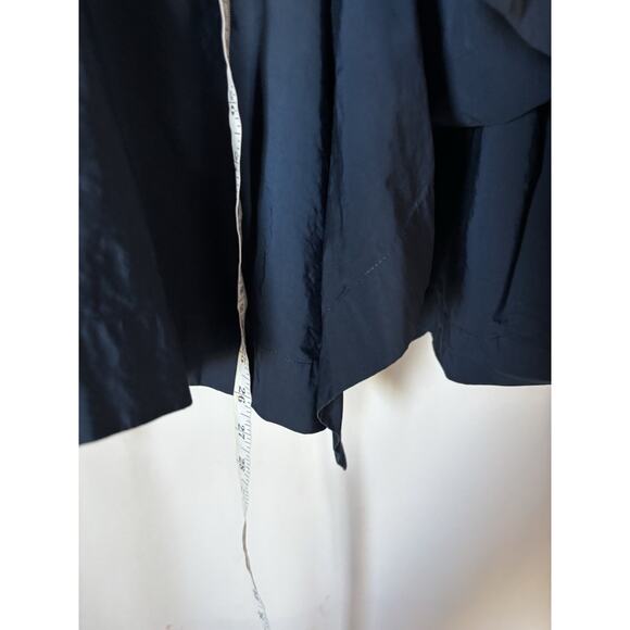 Dries Van Noten Skirt 34 XS Blue Knee Asymmetrical Taffeta Pintucked Designer - Picture 6 of 9